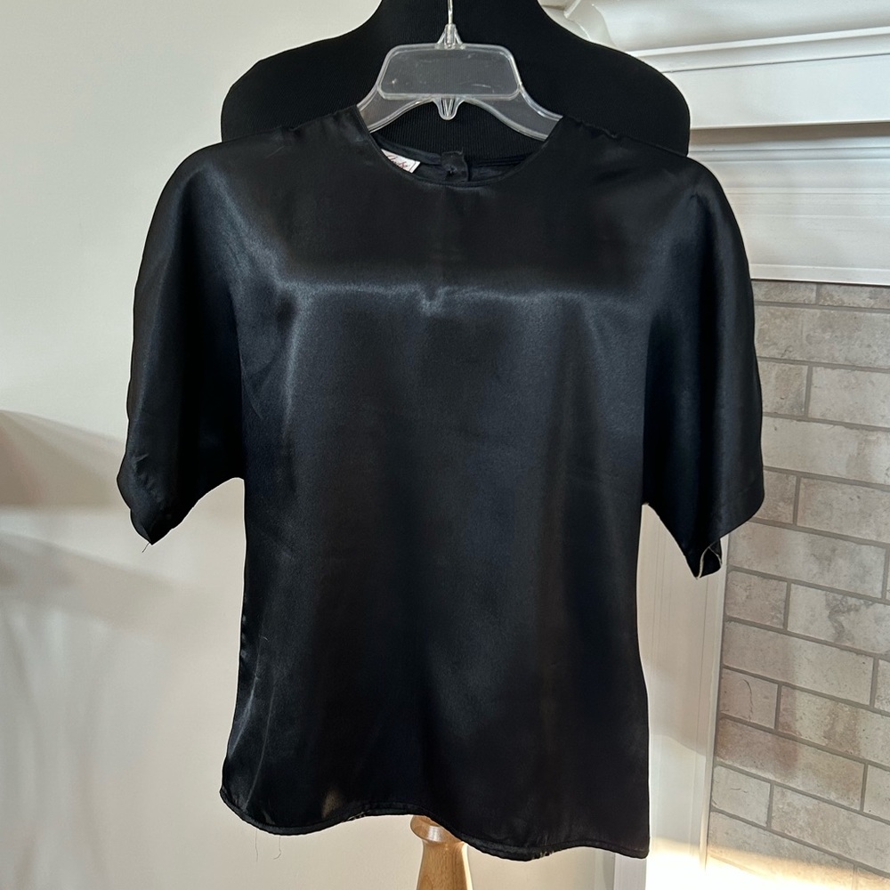 Black Satin Blouse